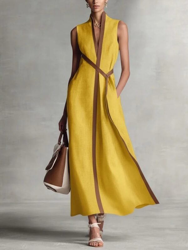Product image for Color-Block Stand-Collar Dress