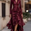 Waist-Defined Ruffle Hem Dress — image 1