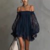 Boat-Neck Lace Slip Dress — image 1