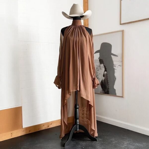 Product image for High-Neck Irregular Chiffon Dress