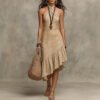 Halter Solid Sleeveless Dress — image 2