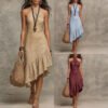 Halter Solid Sleeveless Dress — image 1