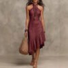 Halter Solid Sleeveless Dress — image 3