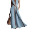 Color-Block Stand-Collar Dress — image 4