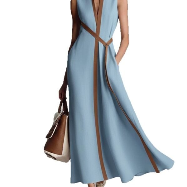 Product image for Color-Block Stand-Collar Dress