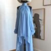 High-Neck Irregular Chiffon Dress — image 8