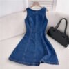 Slim-Fit Sleeveless Bow Dress — image 3