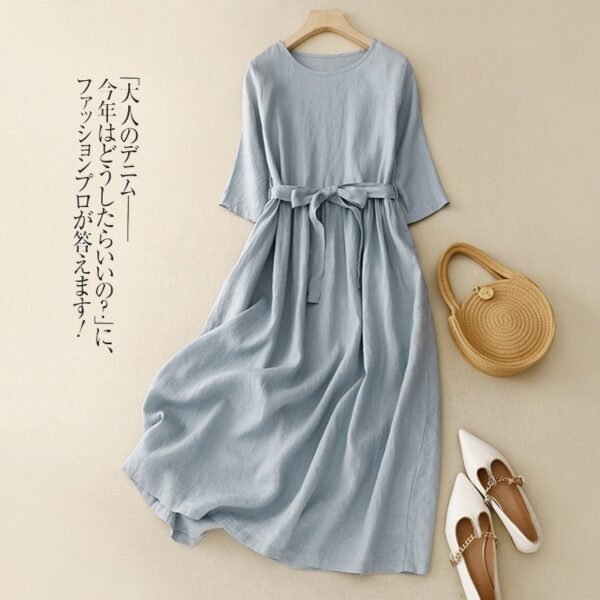 Product image for Minimalist Round-Neck Swing Dress