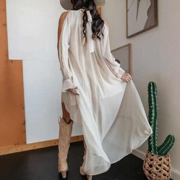 Product image for High-Neck Irregular Chiffon Dress