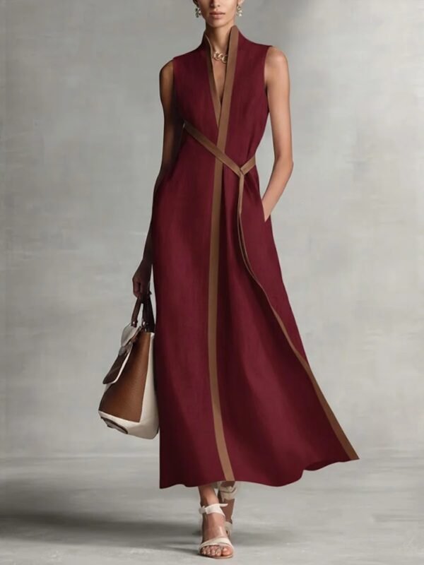Product image for Color-Block Stand-Collar Dress