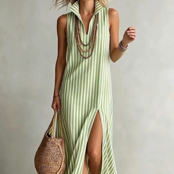 Product image for Striped Stand-Collar Camisole Dress