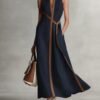Color-Block Stand-Collar Dress — image 1