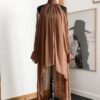 High-Neck Irregular Chiffon Dress — image 6