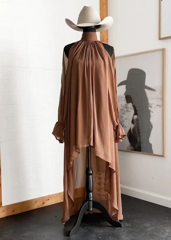 Product image for High-Neck Irregular Chiffon Dress